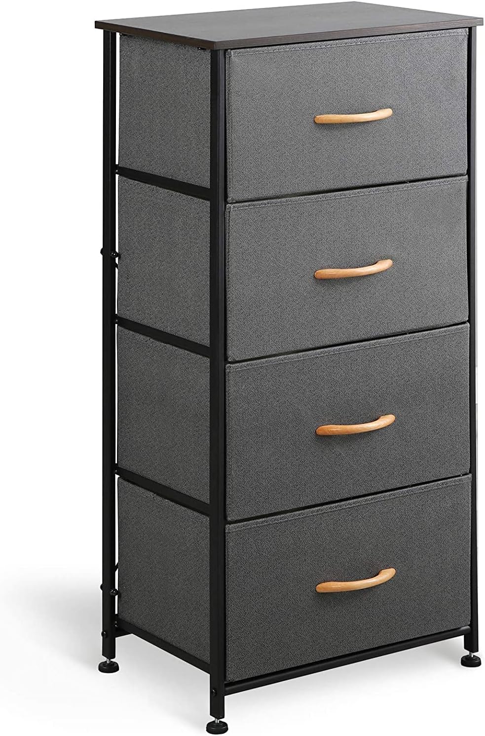 Somdot Nightstand Dresser with 4 Drawers Fabric Dresser Vertical Storage Tower Organizer Unit for Bedroom Office Laundry Closet Entryway Hallway