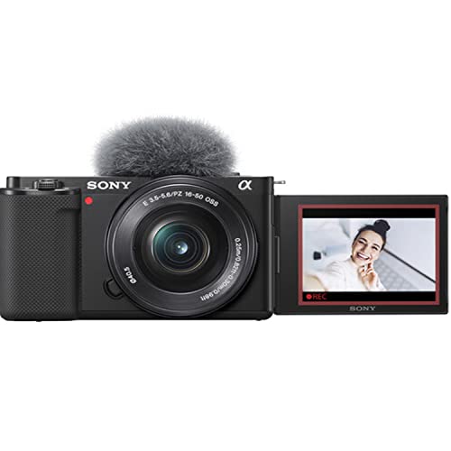 Sony ZV-E10 Mirrorless Camera with 16-50mm Lens, 128GB Extreem Speed Memory,.43 Wide Angle & 2X Lenses, Case. Tripod, Filters, Hood, Grip
