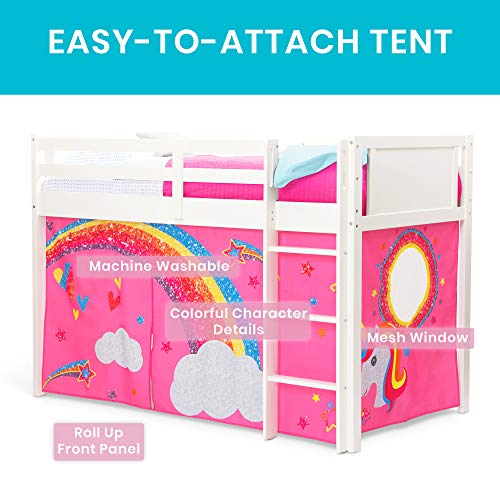 Delta Children Twin Loft Bed with Guardrail and Ladder (Coordinates with Loft Bed Tents Sold Separately), White