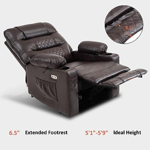 MCombo Zero Gravity Power Recliner Chair with Heat and Vibration Massage, Reclining Chair with USB Ports, Cup Holders for Living Room