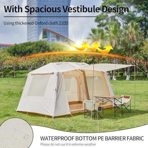 Inflatable Camping Tent, 2/4/6/8 Person Glamping Inflatable Tents for Camping