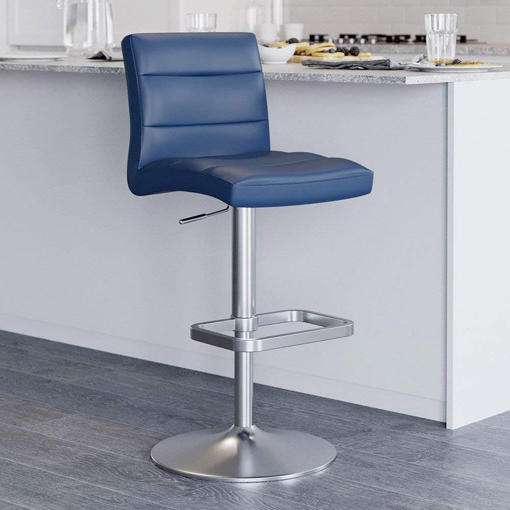 Zuri Furniture Black Lush Adjustable Height Swivel Armless Bar Stool