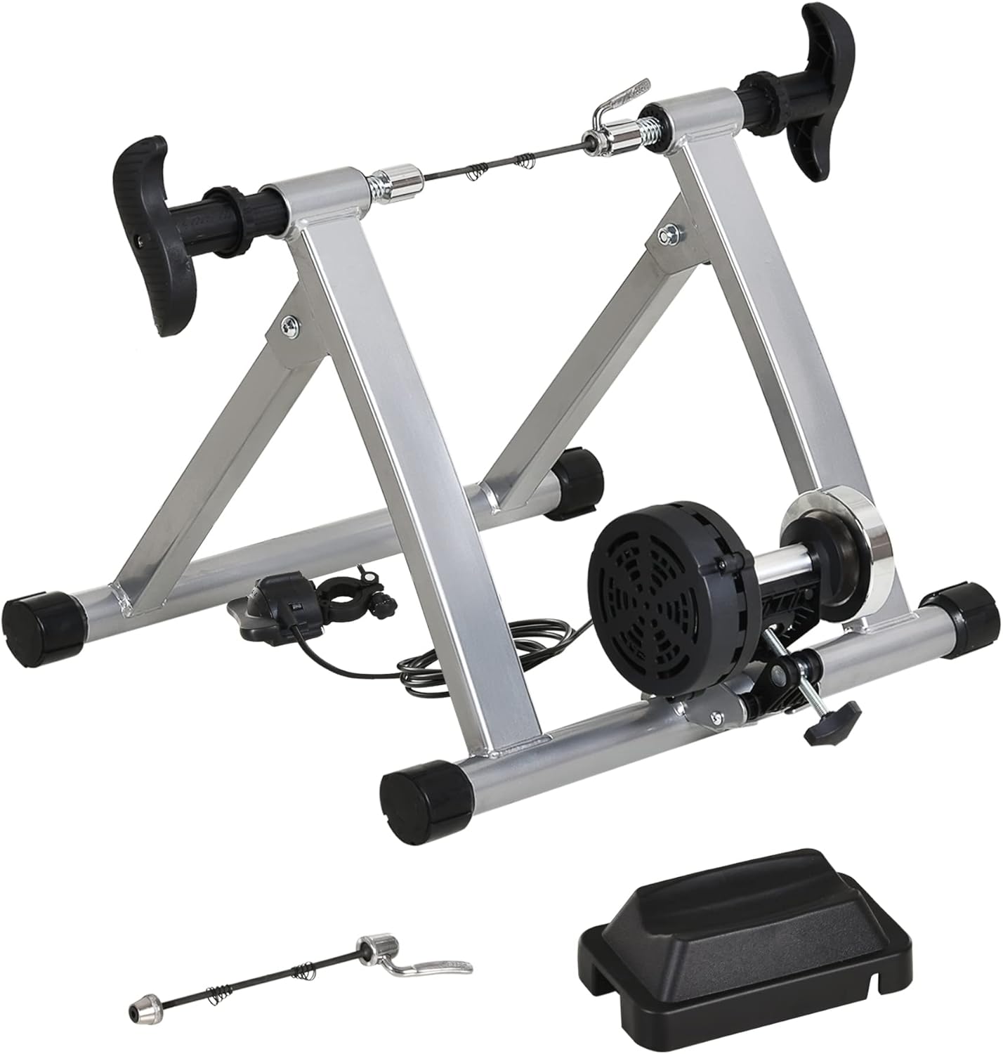 Soozier Magnetic Indoor Speed Bike Kinetic Trainer with 5 Levels of Resistance & Bar Mounted Remote Control Pack of 2