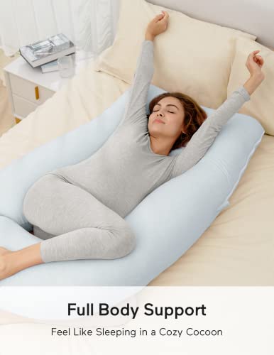 Momcozy Pregnancy Pillows for Sleeping, U Shaped Full Body Maternity Pillow with Removable Cover - Support for Back, Legs, Belly