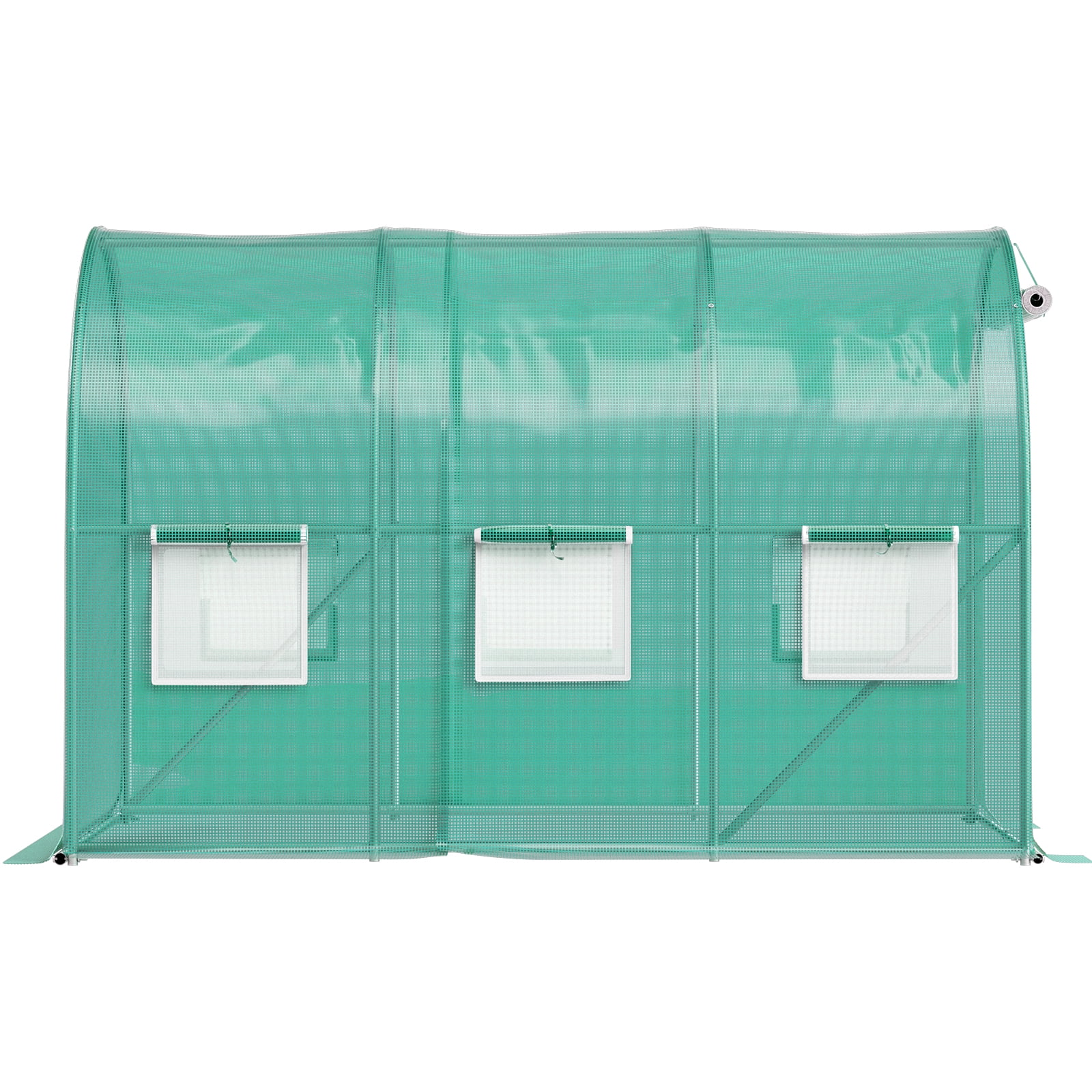 VEVORbrand Walk in Tunnel Greenhouse, 20 x 10 x 7 ft Portable Plant Hot House w/ Galvanized Steel Hoops, 3 Top Beams, Diagonal Poles