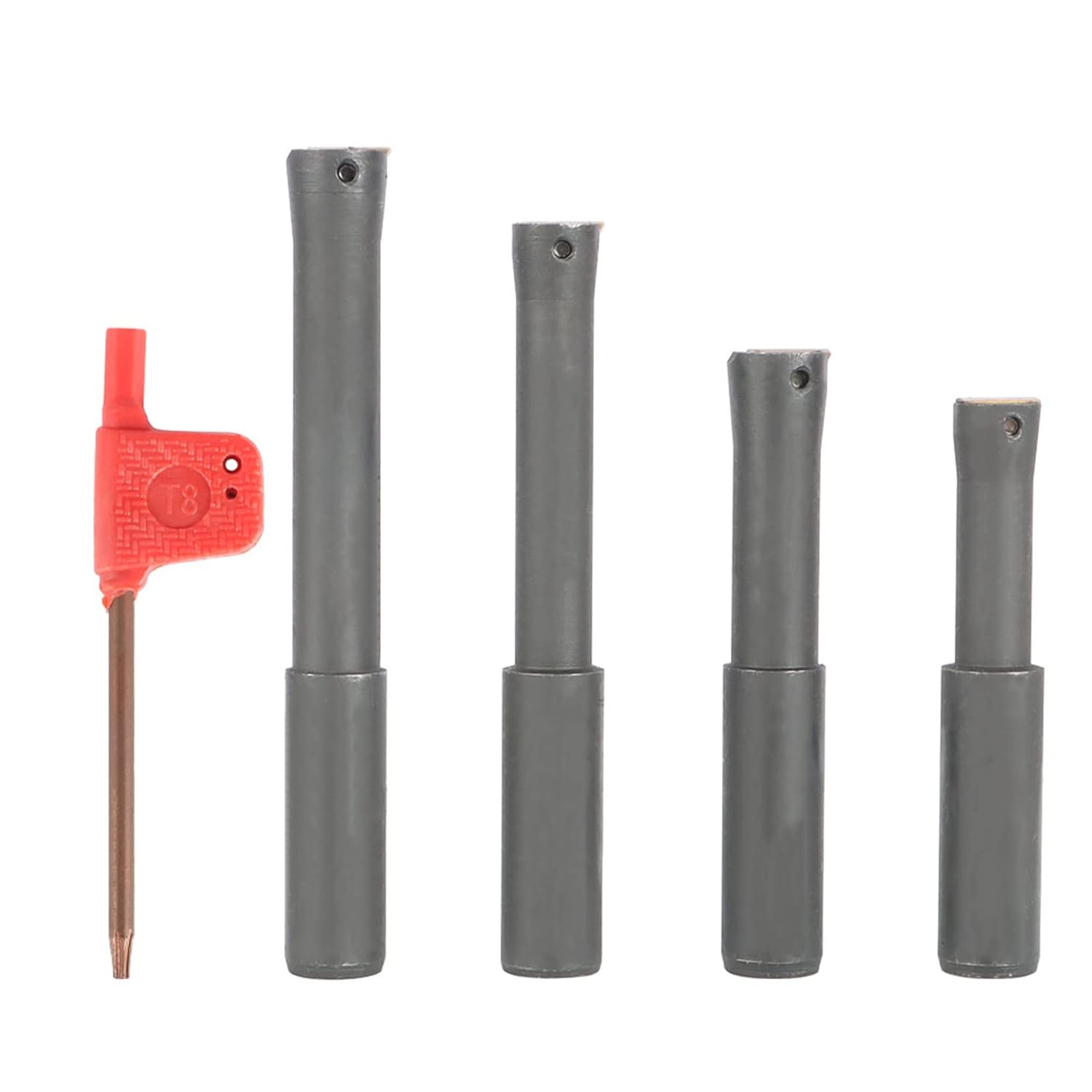 findmall 4Pcs 1/2 Shank Boring Bars Set,90 Degree with Indexable Carbide Inserts TCMT21.51(TCMT110204),1-1/4 to 2-1/2Boring Depth,7/16 to 1/2Min Bore