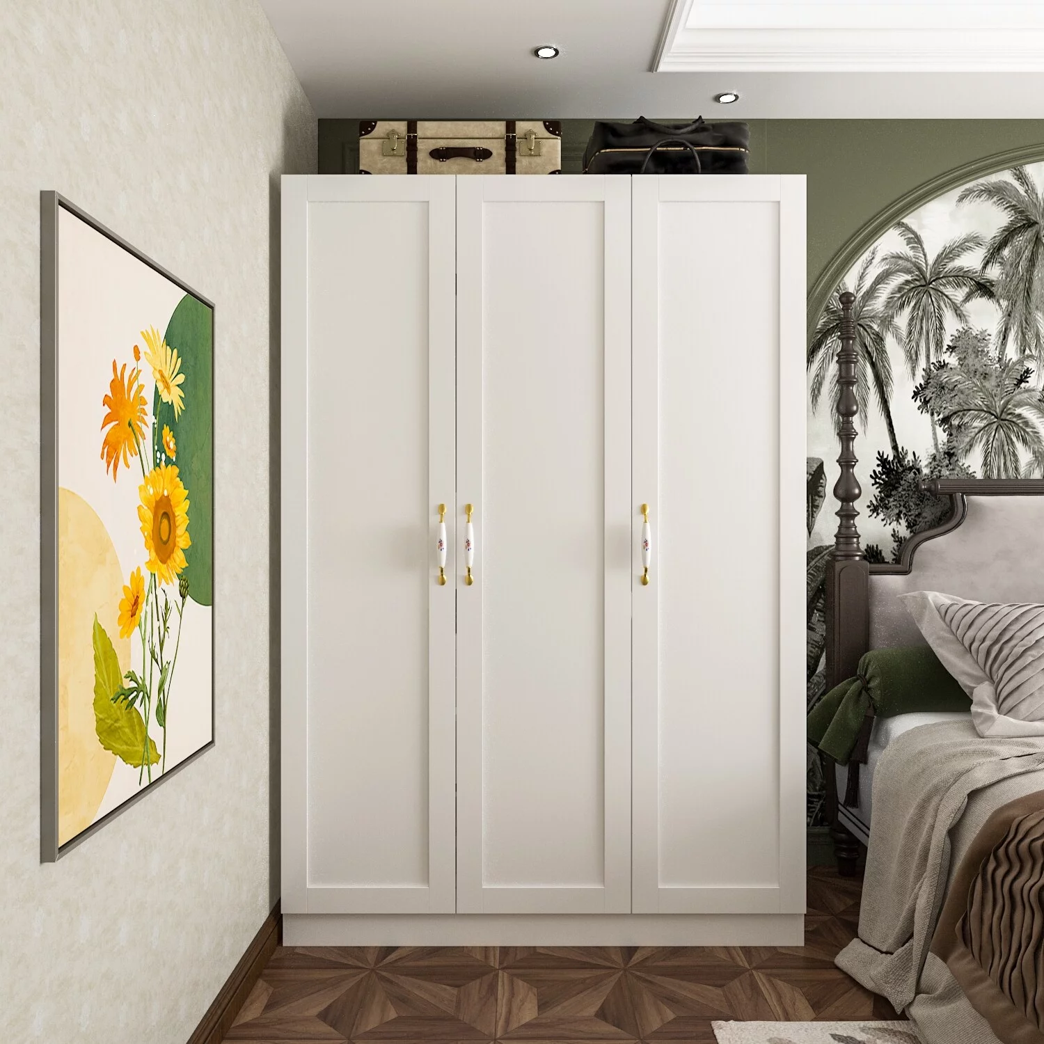 FUFU&GAGA 47.2"W Contemporary Modern Freestanding Wardrobe Armoire Closet