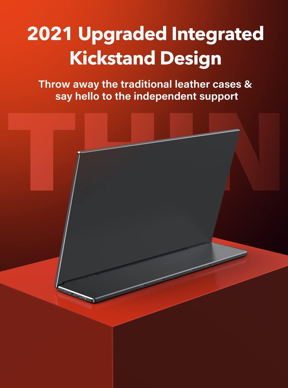 UPERFECT Portable Monitor Matte, Ultra Slim 15.6 FHD 1080P USB-C Portable Display Freestanding