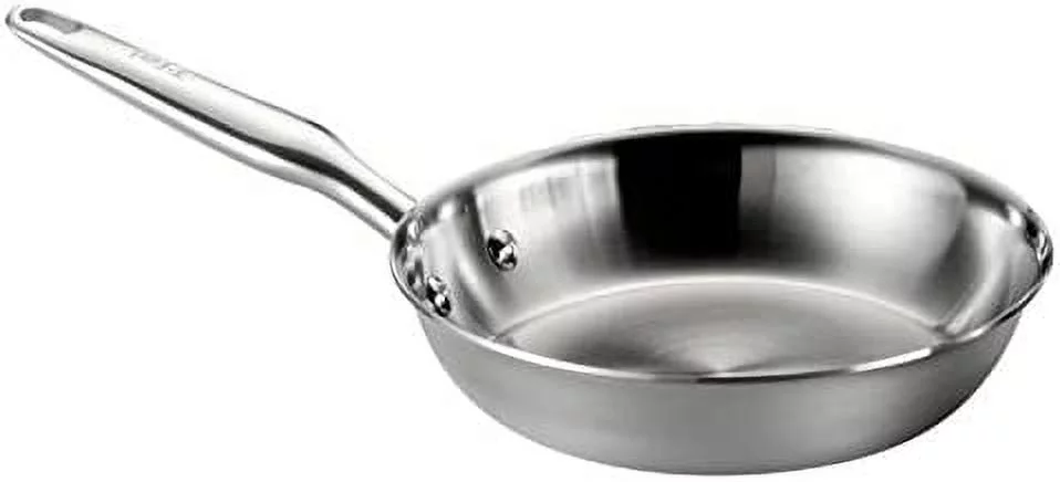 T-fal Stainless Steel Cookware, Multi-Clad, Dishwasher Safe and Oven Safe Cookware Set, Tri-Ply Bonded, 12-Piece, Silver, Model E469SC