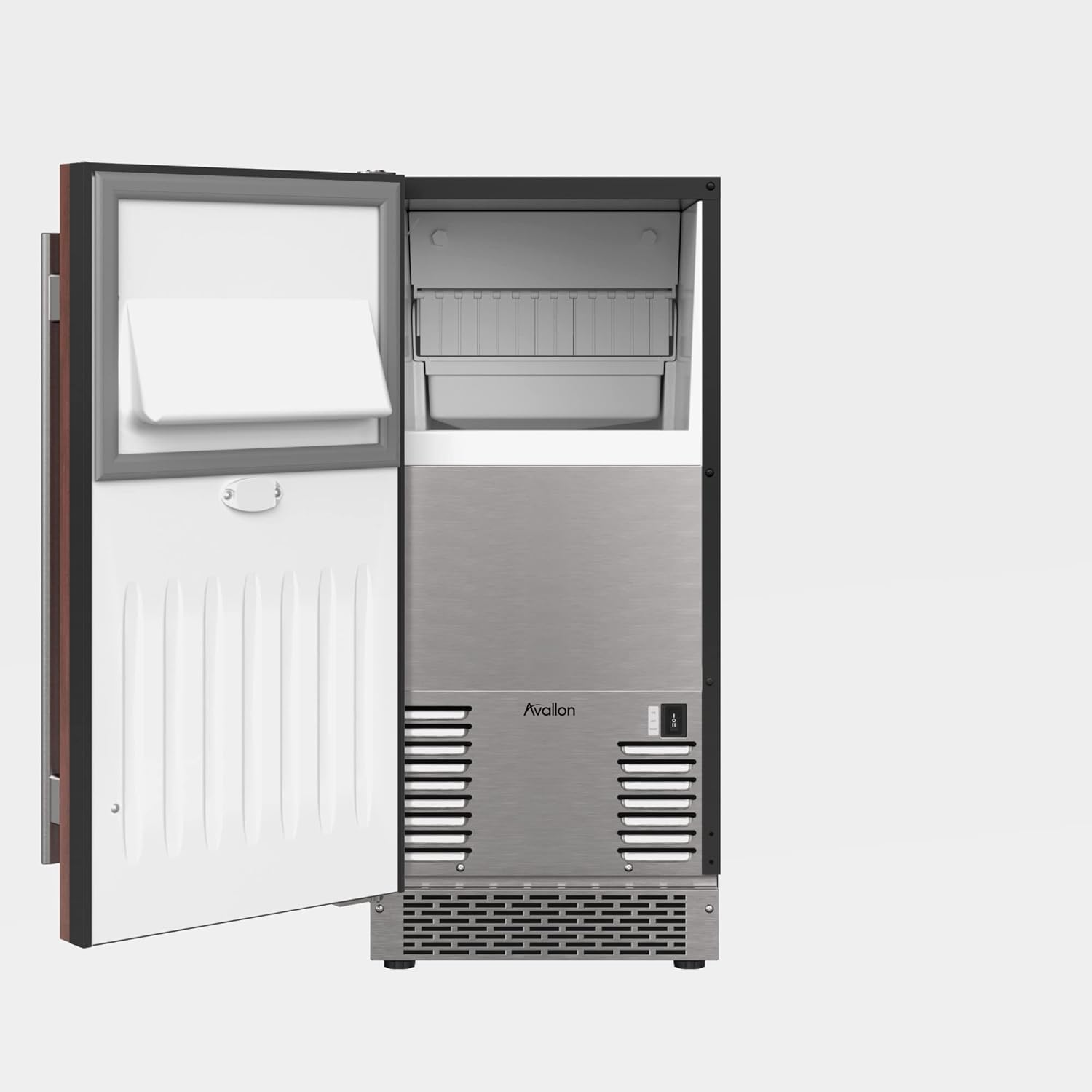 Avallon AIMG151GSSILH 15 Inch Wide 26 Lbs. Built-in/Free Standing Ice Maker with 56 Lbs. Daily Ice Production and Wash Mode