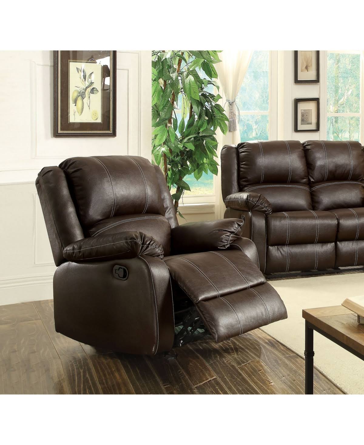 Acme Zuriel Rocker Recliner, Red PU