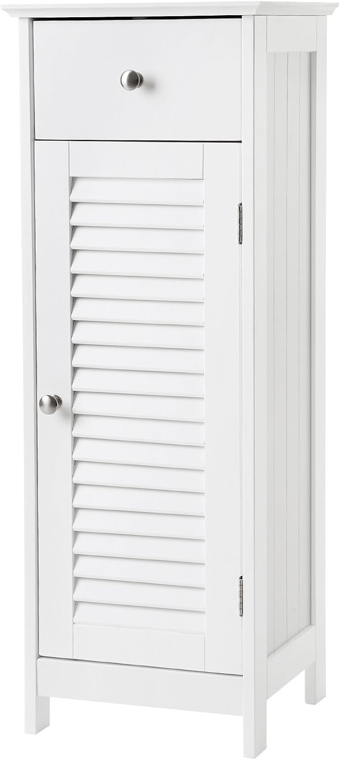 VASAGLE Free Standing Bathroom Drawer and Adjustable Shelf, Kitchen Cupboard, Wooden Entryway Storage Cabinet, 23.6 x 11.8 x 31.5 Inches