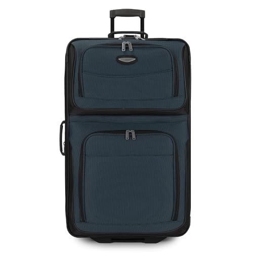 Travel Select Amsterdam 4-Piece Softside Expandable Luggage Set, Lightweight 2-Wheel Upright Suitcases, Travel Tote, Packing Cubes, Gray