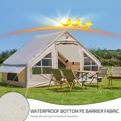 SHANQUAN Inflatable Tent with Pump,4-6 Person Instant Glamping Camping Tents House