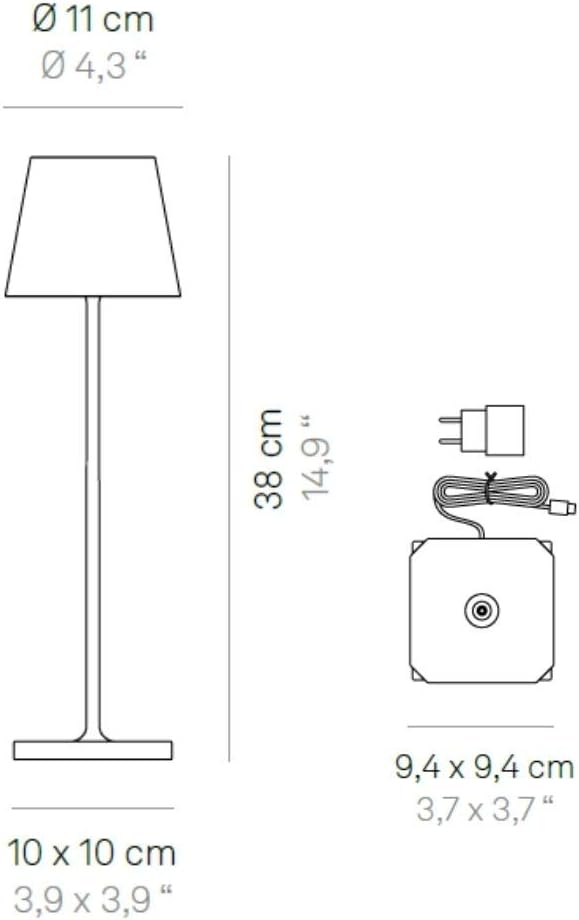 Zafferano Poldina Pro LED Table Lamp (Color: BORDEAUX) Touch On/Off, Touch Dimmable, Powder Coated Aluminum, IP54 Protection, Indoor / Outdoor