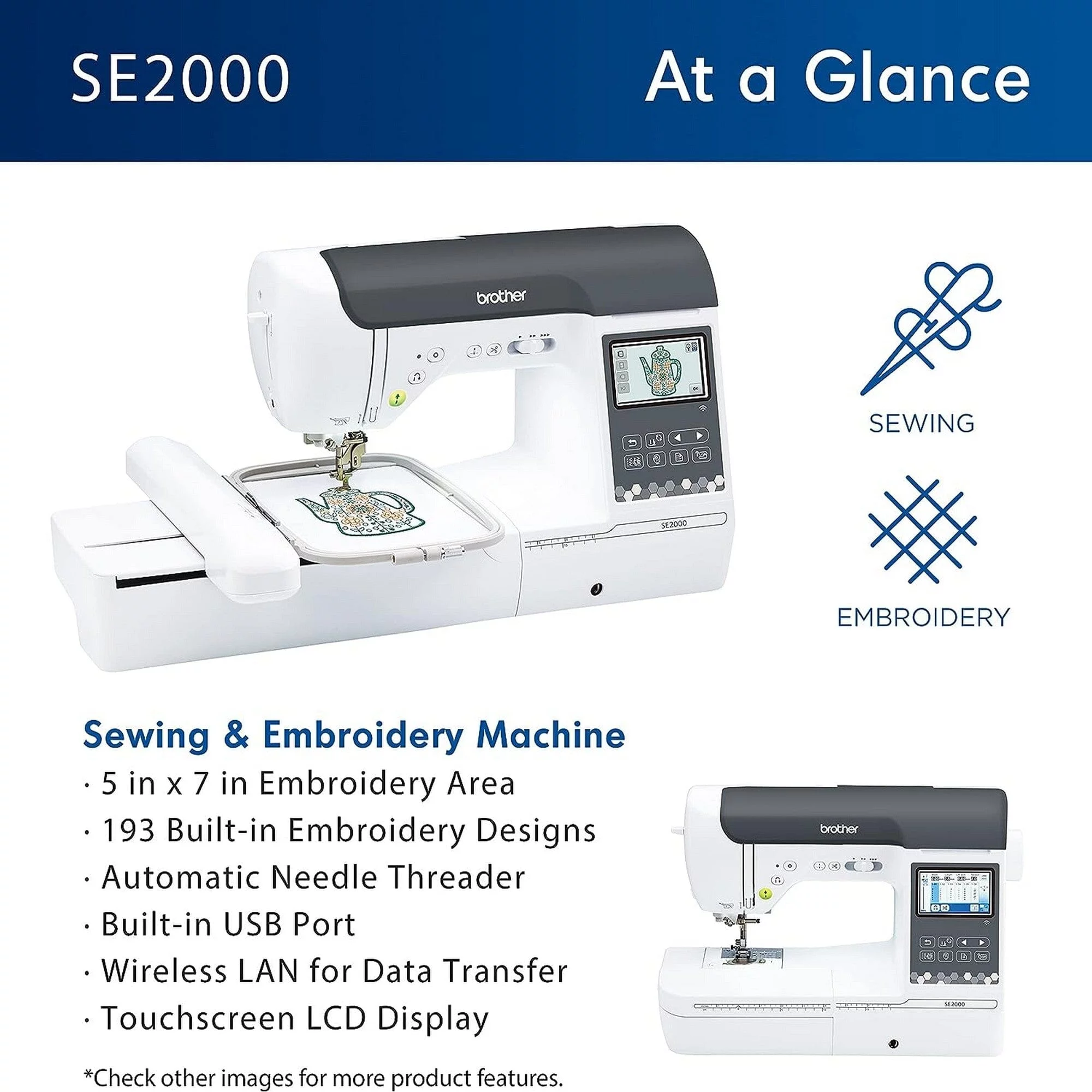 Brother SE2000 Embroidery & Sewing Machine w/ Deluxe $1749 Sewing & Embroidery Bundle