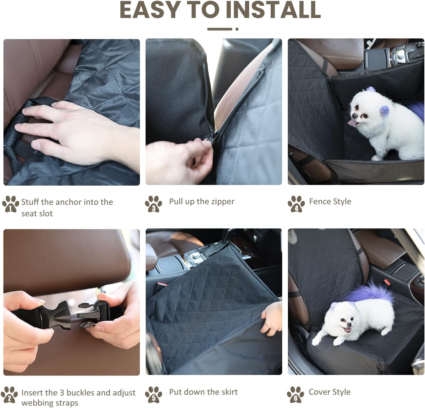NESTROAD SUV Cargo Liner for Dogs, Waterproof & Nonslip Dog Trunk Cargo Cover Mat for Backseat