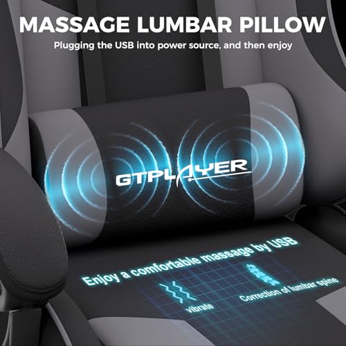 GTPLAYER Gaming Chair, Computer Chair with Footrest and Lumbar Support