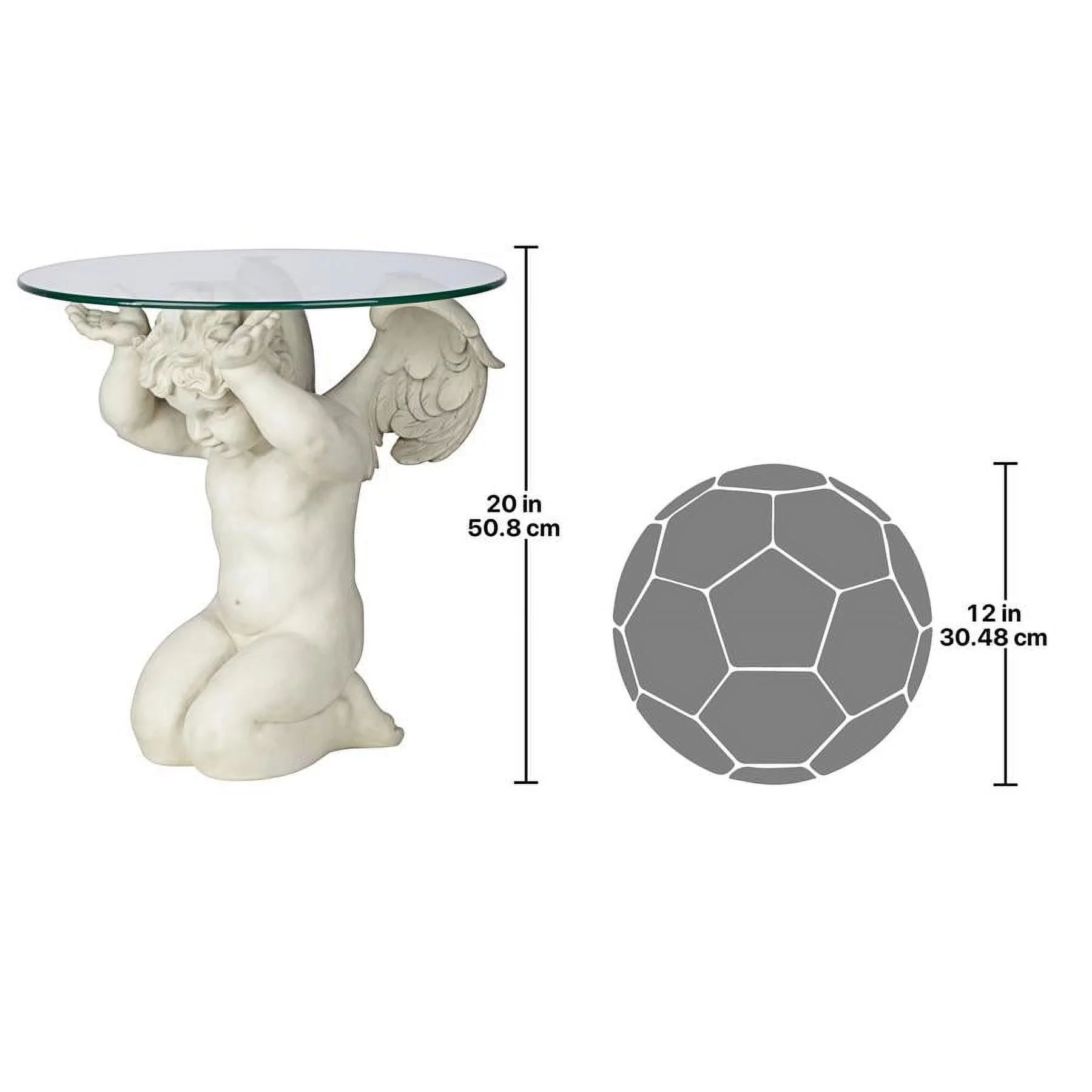 Design Toscano Cherubs Care Angelic Glass-Topped Sculptural Table