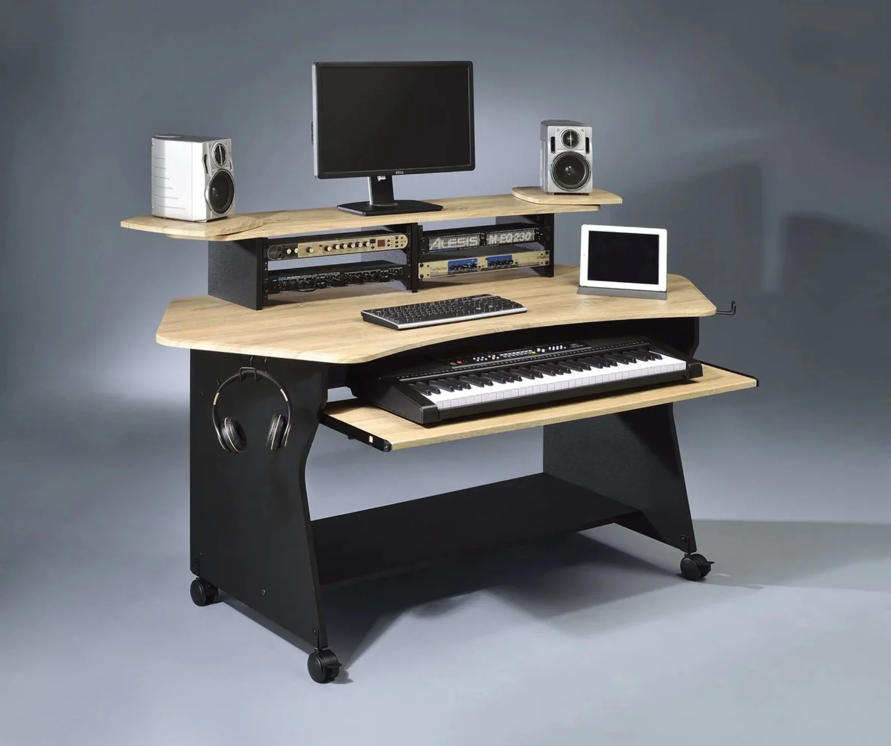 Musiea IM100 Series Music Recording Studio Desk Workstation w/ 2 x 4U Rack - Radiant Selections
