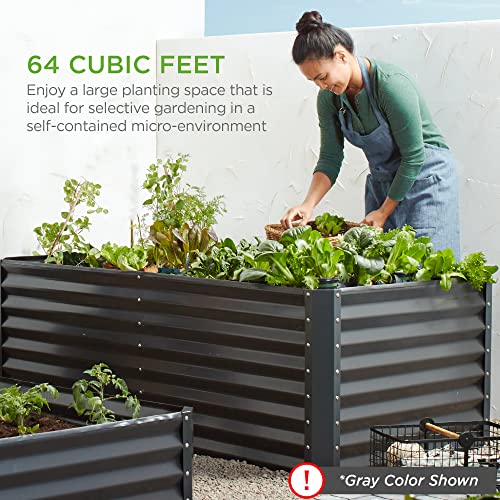 Best Choice Products 8x4x2ft Outdoor Metal Raised Garden Bed, Deep Root Planter Box for Vegetables, Flowers, Herbs