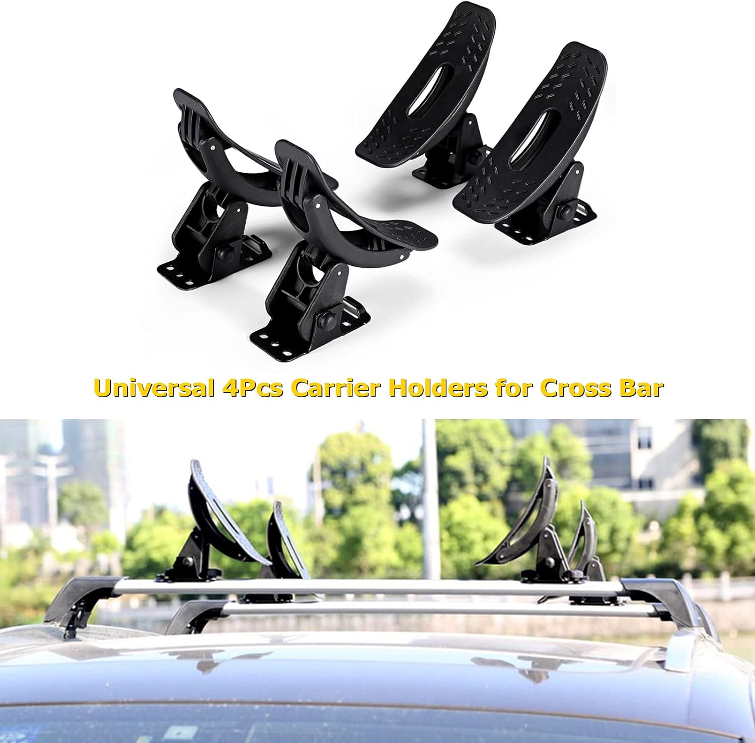 AUXMART Kayak Roof Racks Universal Saddles Kayak Carrier Mount Roof Top Mounted on Roof Racks for Canoe Boat Paddle Board Surfboard Car SUV Crossbar