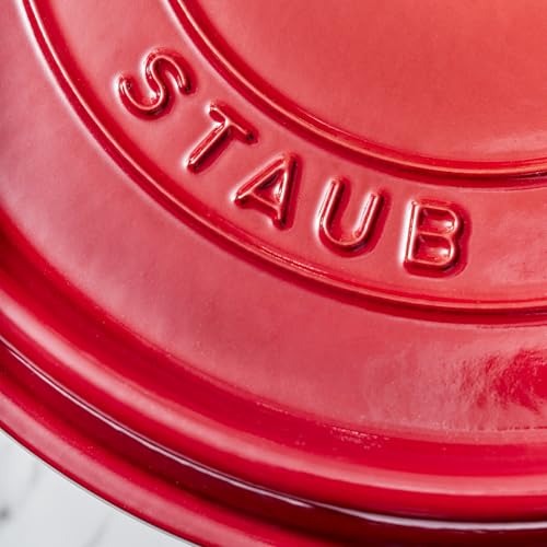 STAUB Cast Iron Dutch Oven 5.5-qt Round Cocotte, Made in France, Serves 5-6, Black Matte