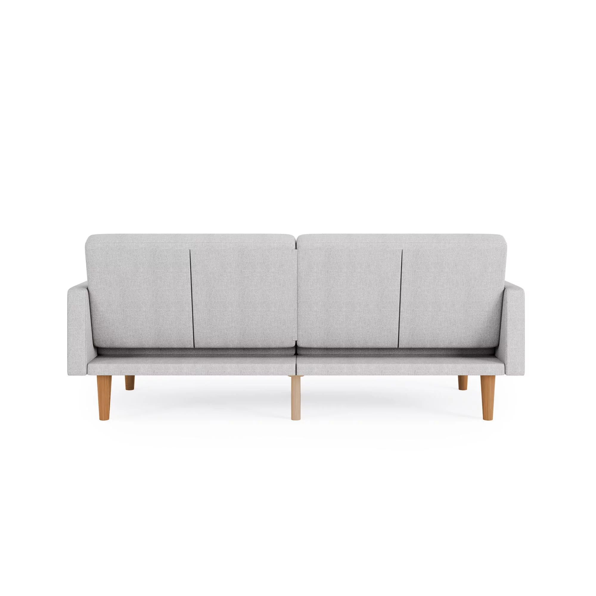 DHP Paxson Futon with USB Port, Convertible Sofa Bed, Light Gray Linen