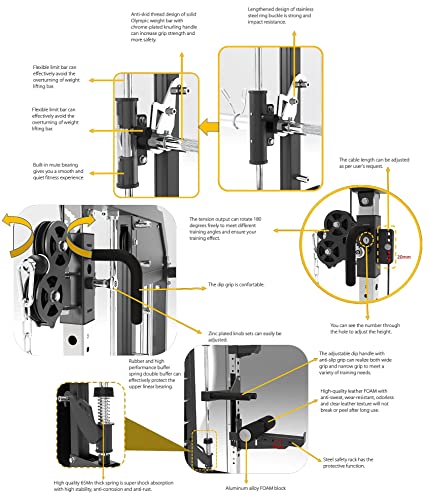 MiM USA Hercules EX Commercial All in One Gym Machine w/400 lb Weight Stack Jammer Arms Adj Bench Leg Press Leg Extension Arm Curl LAT Seat Complete