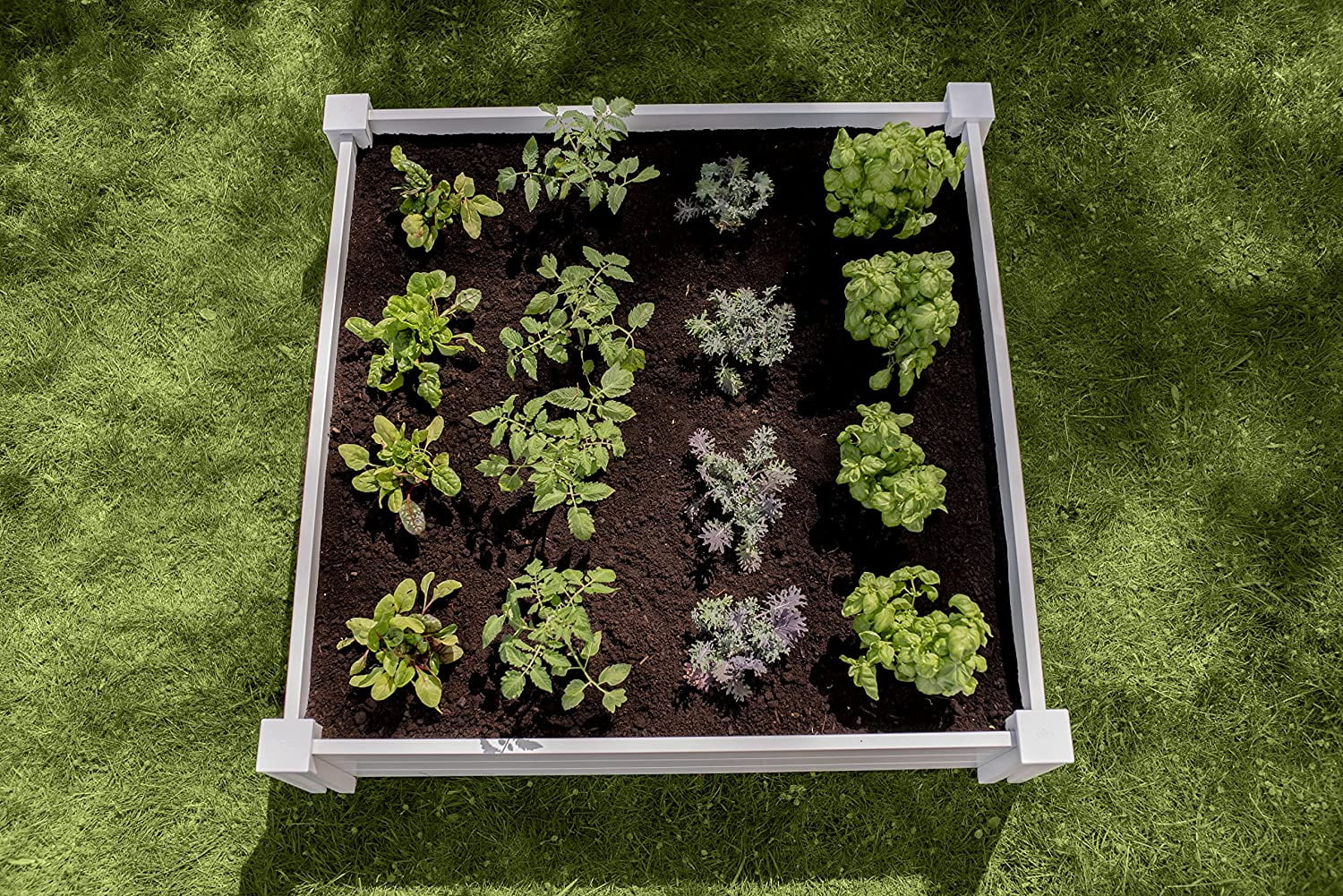 Vita Classic 4 ft x 4 ft x 11 in White Vinyl Raised Garden Bed, VT17108 - Curated Treasures Market