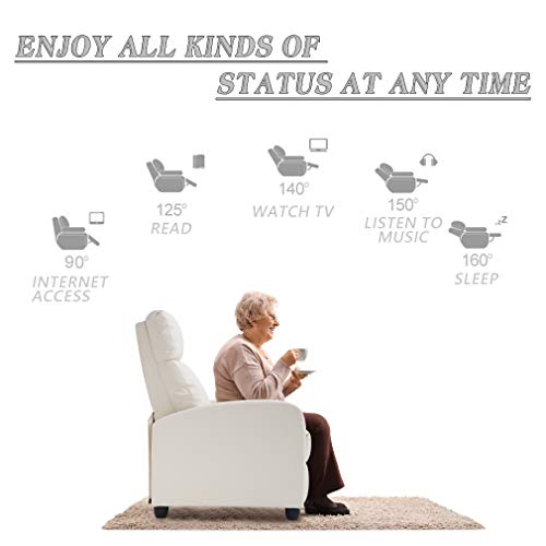 BestMassage | Recliner Chair | with 2 Point Massage Function | Black | with Lumbar Support, Adjustable Push Back, Wide Armrests