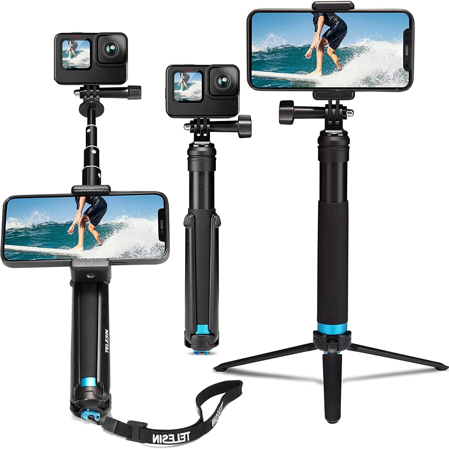 Ultra Long Selfie Stick for GoPro Hero,Insta 360,OSMO Action Camera
