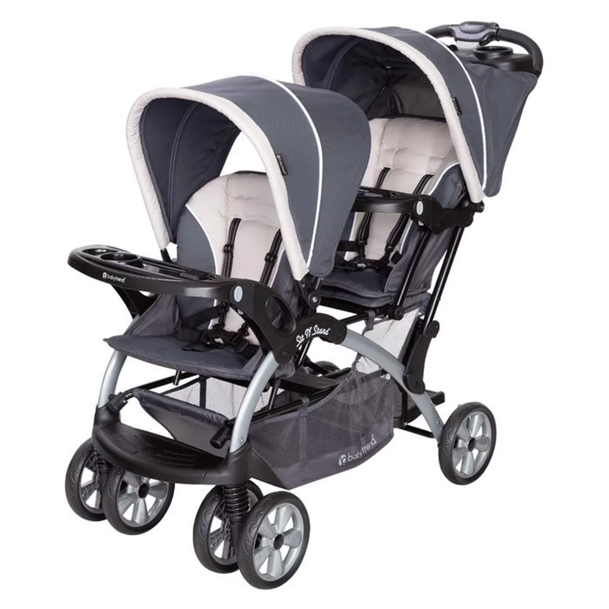 Baby Trend Sit N Stand Travel Double Stroller w/ Single Car Seat, Magnolia