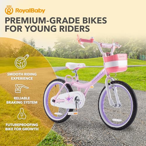 Royalbaby Princess Girls Kids Bike 12 14 16 18 20 Inch Children Bicycle with Basket for Age 3-12 Years