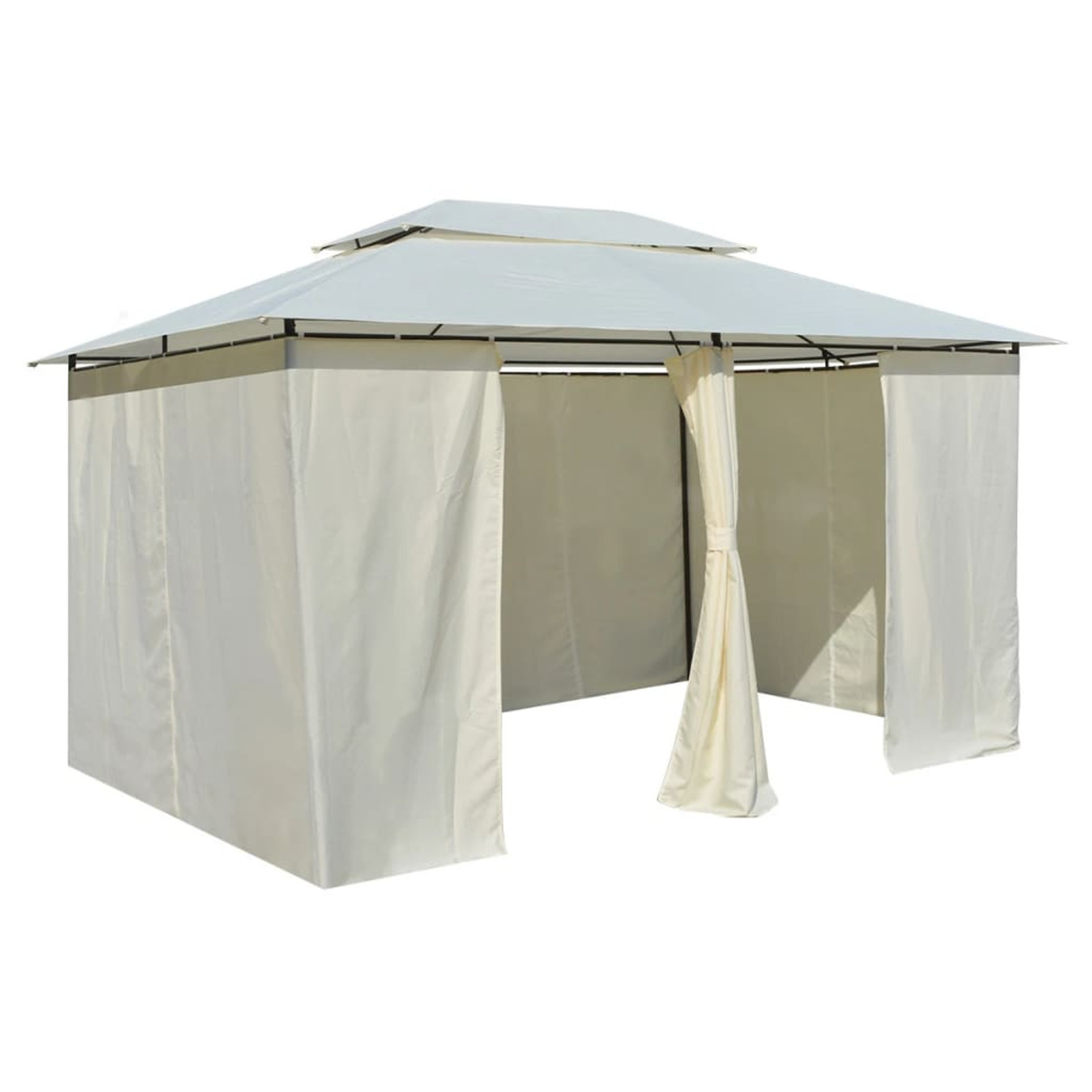 Tomshoo Garden Marquee with Curtains 157.5"x118.1" White
