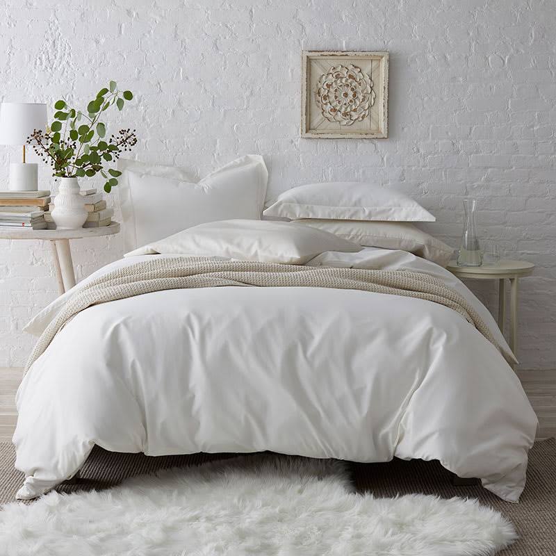The Company Store Company Cotton Melon Solid 300-Thread Count Wrinkle-Free Sateen Full Duvet Cover