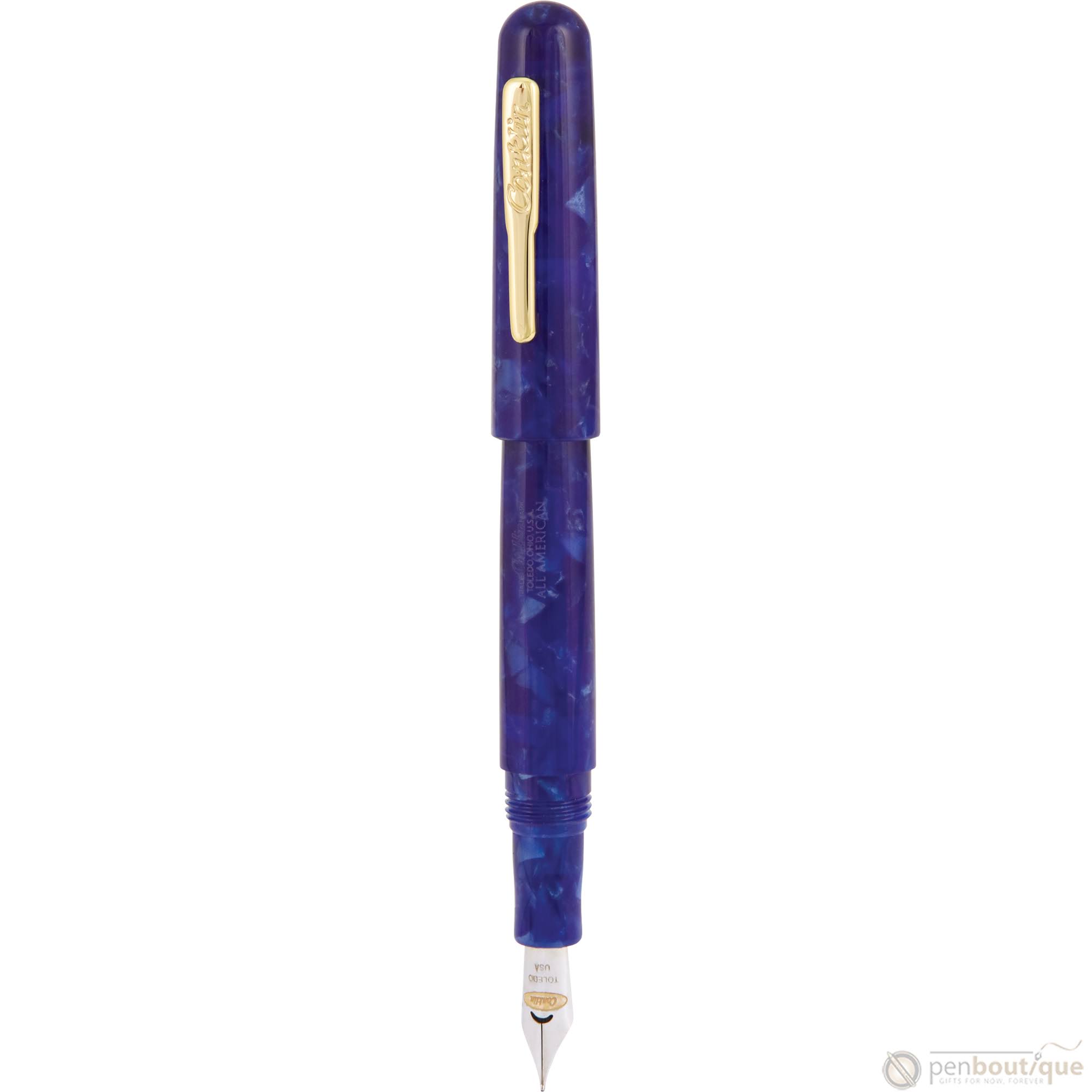 Conklin All American Blue-Lapis Fountain Pen, Omniflex
