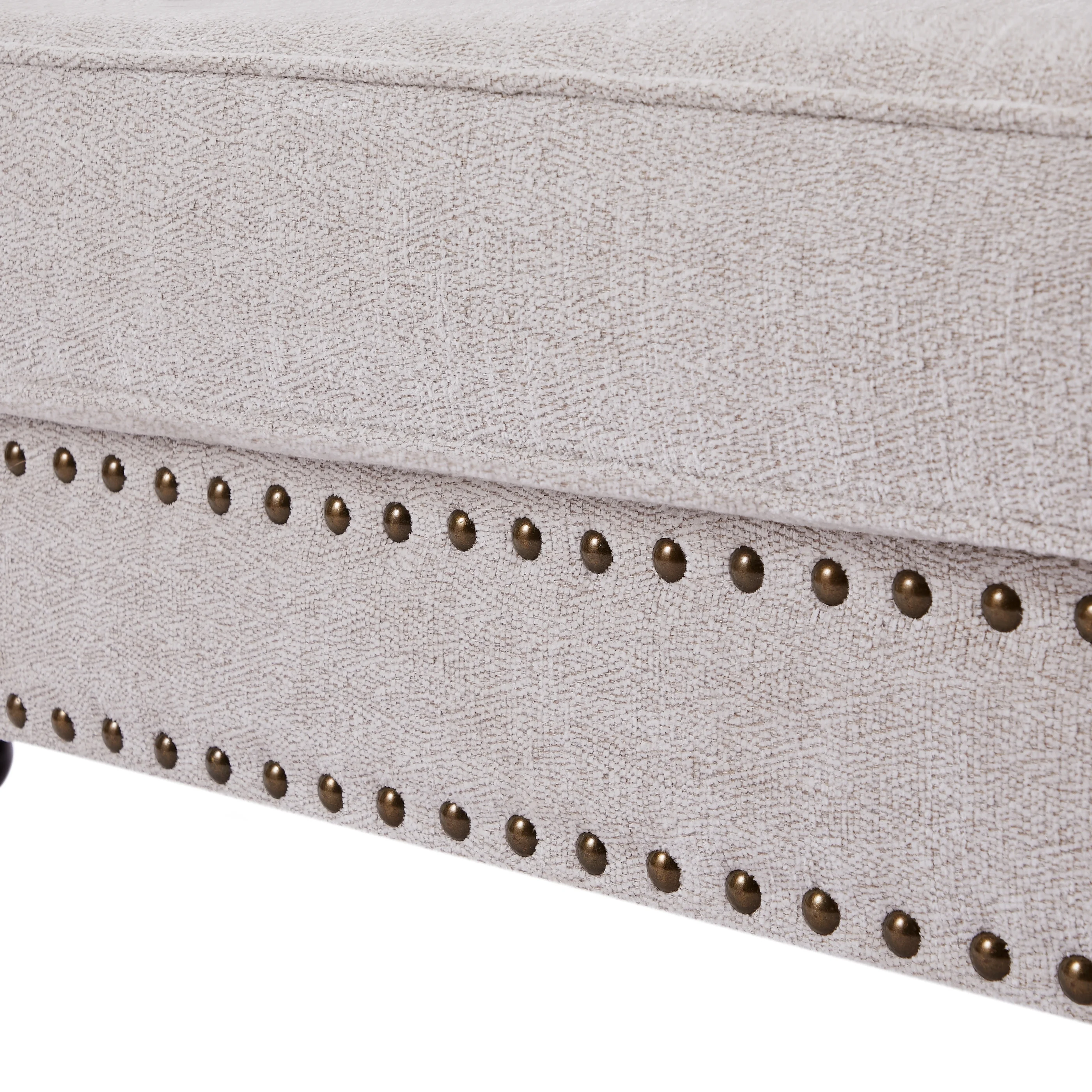 Modern 3 Seater Chenille Upholstered Sofa Couch with Nailhead Trim and Pillows Solid Wood Legs for Living Room Office Apartment