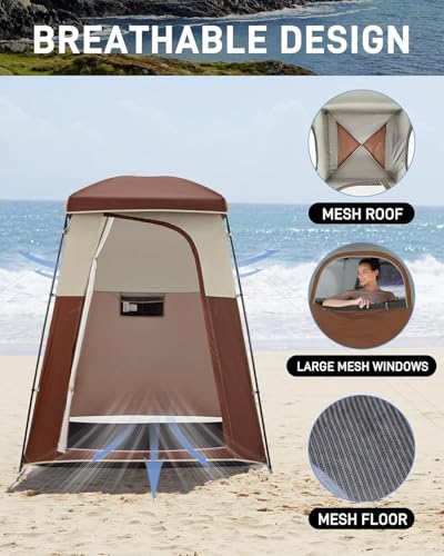 KingCamp Shower Tent, Portable Privacy Tent Outdoor Camping 1/2 Room Toilet Tents with Shower Bag & Dressing Room for Travel Beach Tailgate