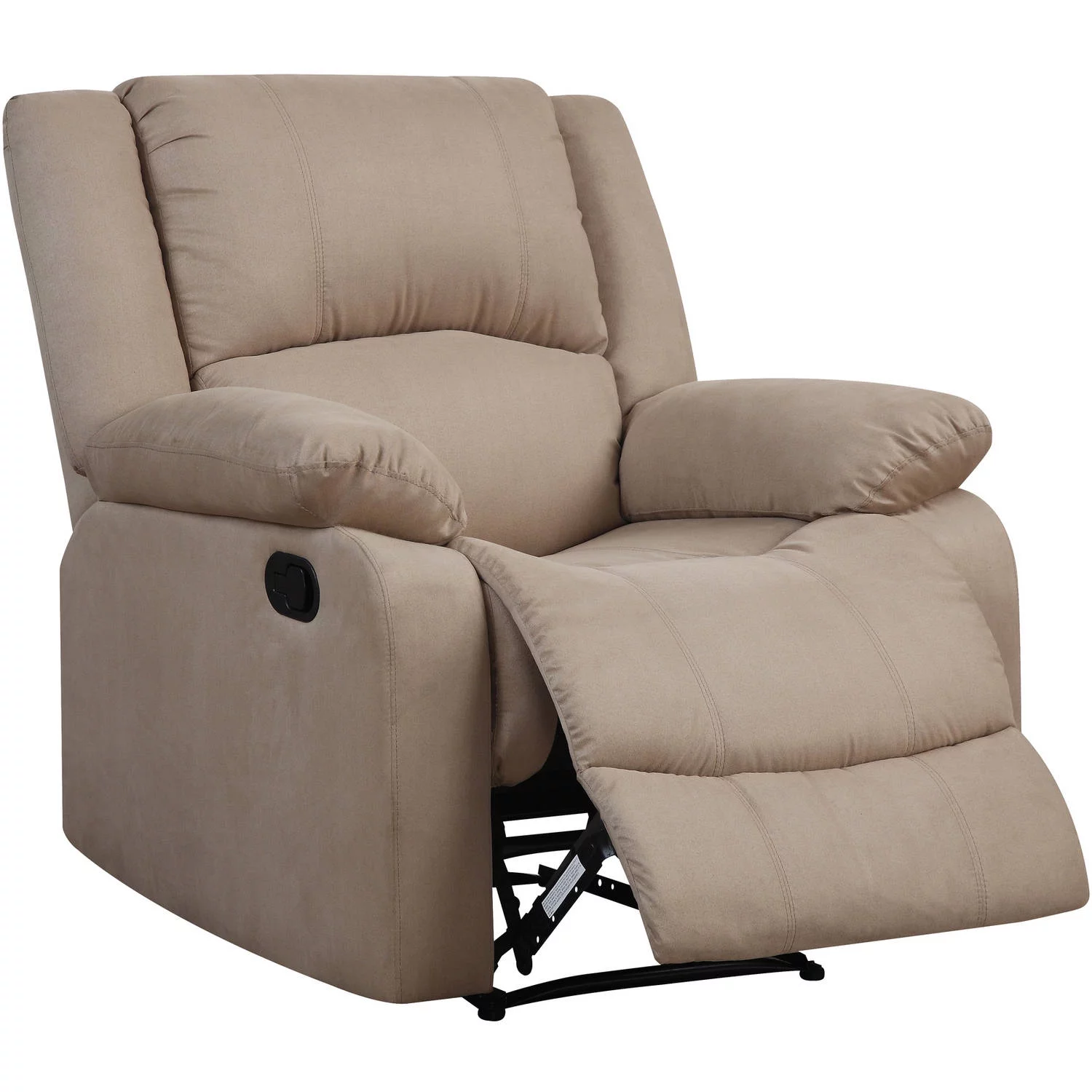 Relax-a-Lounger Warren Standard Push Back Recliner, Beige Microfiber