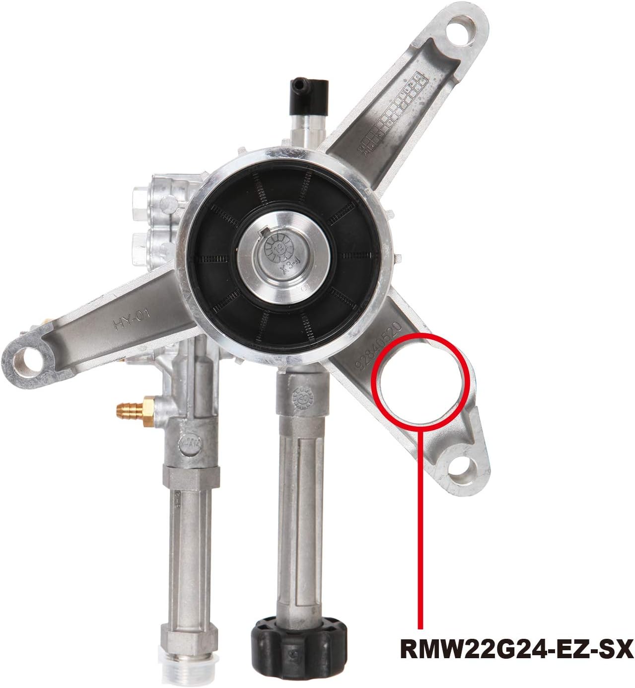 AR High Pressure Washer Pump 2400 PSI RMW22G24-EZ -SX, Vertical 7/8 Shaft Power Washer Replacement Pump Head with Easy Start Valve by ANNOVI REVERBERI