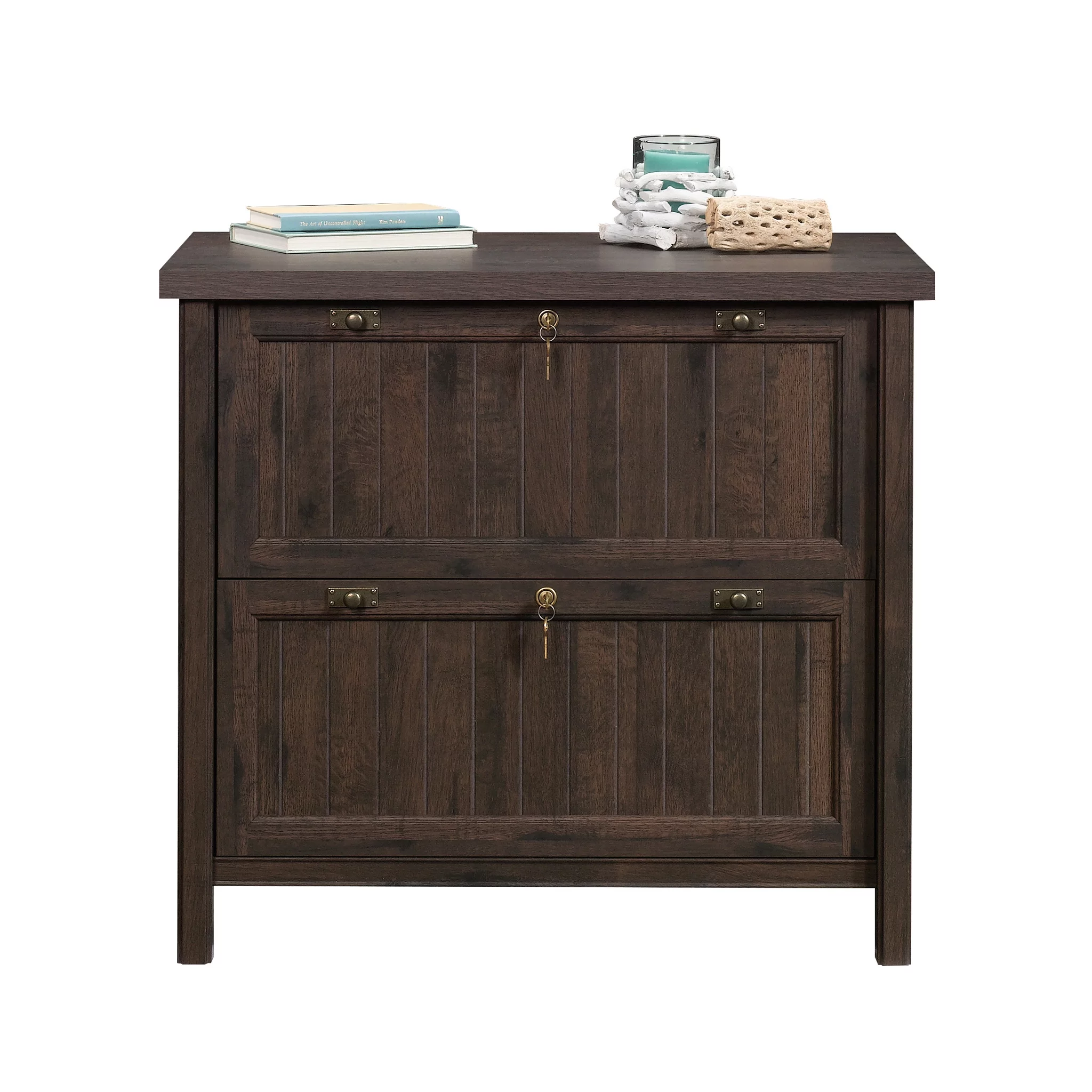 Sauder Costa Lateral File Cabinet, Coffee Oak Finish