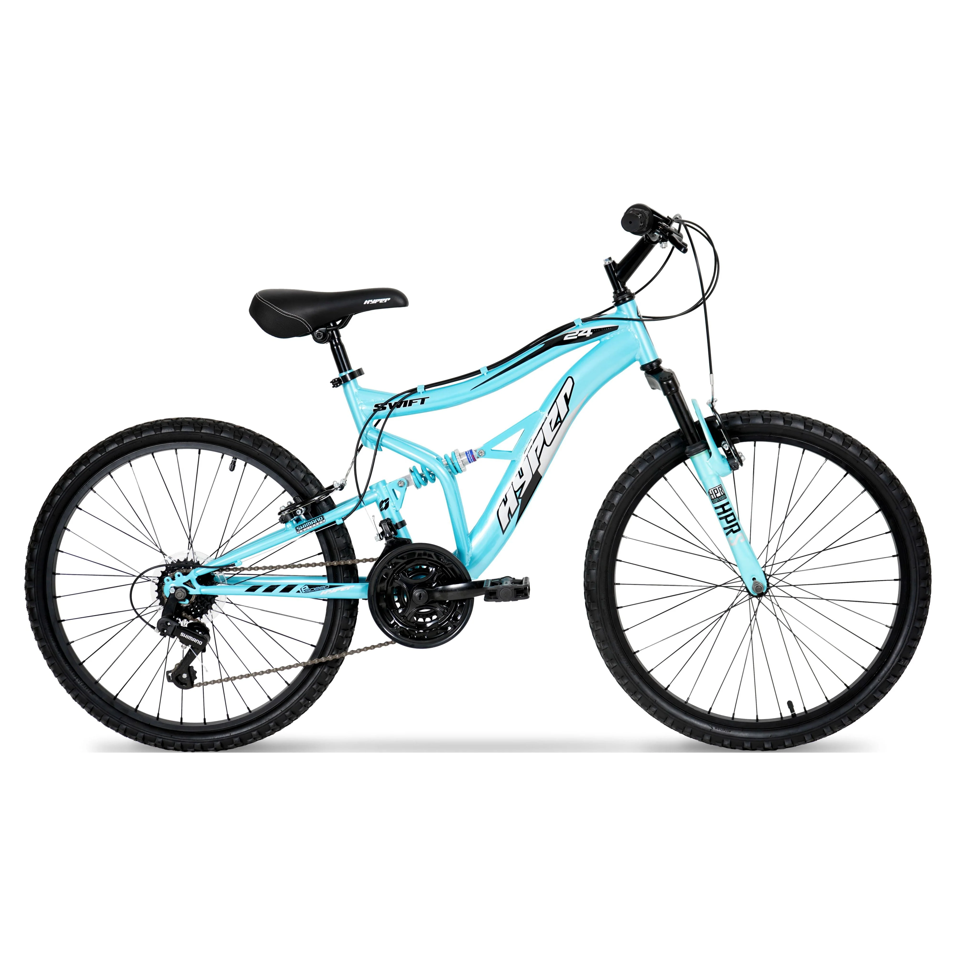 Hyper Bicycles 24 Girl's Swift Mountain Bike for Kids, Blue