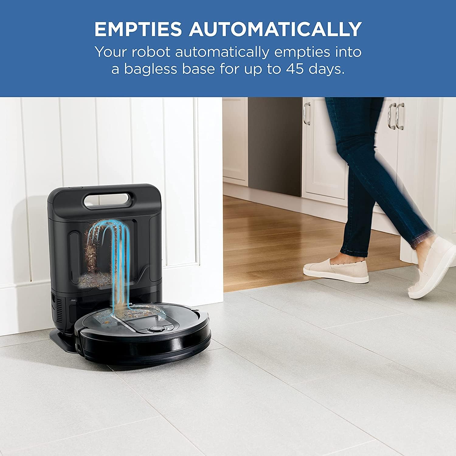 Shark IQ Robot Self-Empty XL Robotic Vacuum with Home Mapping, Self-Cleaning Brushroll, WiFi Connected, Compatible with Alexa, Black (RV1001AE)