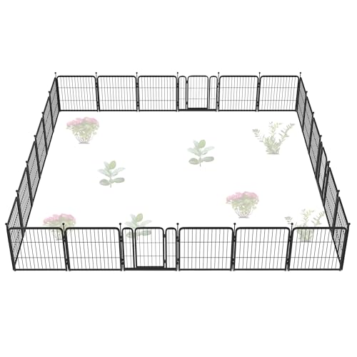 FXW Garden Fence 40in(H) x 36.0ft(L), 16 Panels Decorative Dog Fence Outdoor for The Yard – Heavy Duty Metal Animal Barrier for Dog and Rabbit