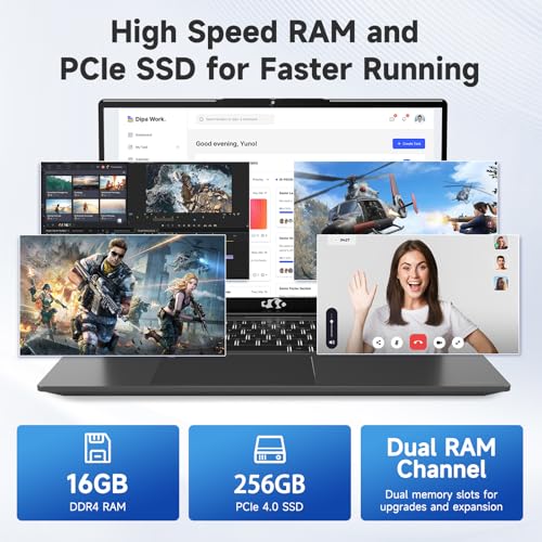 NIMO 15.6" IPS FHD-Business-Laptop, Intel 6 Core i3-1215U 8GB RAM 256GB SSD (Beat i5-1135G7