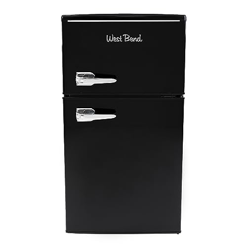 West Bend Mini Fridge with Freezer Retro-Styled for Home Office or Dorm