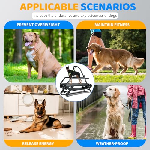 Dog Treadmill for Large Dogs, Medium Dogs with Brake, Dog Slatmill,Non-Electric Treadmill for with Step Counter, Adjustable Incline & Brake