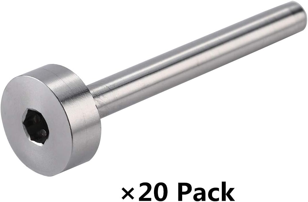 Patavin Cable Railing Kit Invisible Stud & Stud Receiver for 1/8 Deck Railing, Threaded End Fitting Stainless Steel