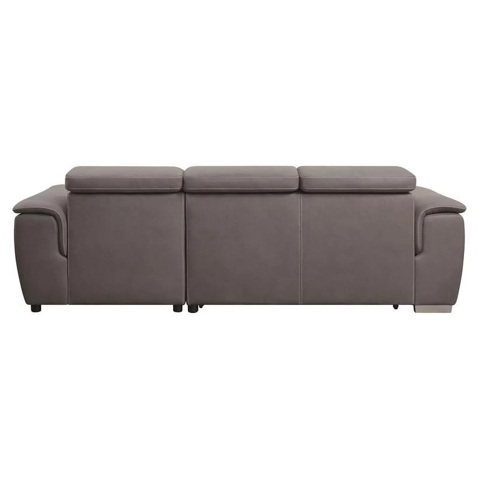 Bowery Hill Sleeper Sectional Sofa with Storage in Light Brown Fabric
